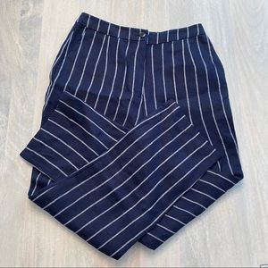 Reformation navy gray stripe straight leg pants 6